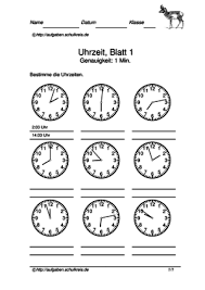 Ein zifferblatt oder auch ziffernblatt dient insbesondere bei. Uhrzeit Ubungsblatter Kostenlos Klasse 2 3 4
