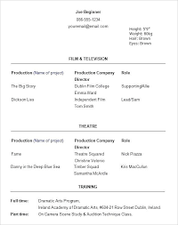 Theatre Resume Template Word Theater 6 Free Documents