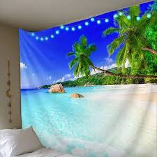 Tapestries Multicolor Clear Water Beach