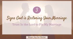 3 signs is restoring your marriage