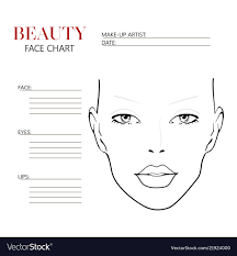 Beauty Face Chart Beautiful Woman With Open Eyes Vector Image