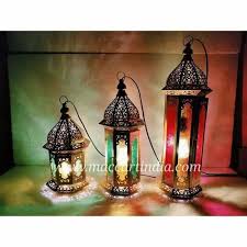 3 Colored Moroccan Candle Lantern