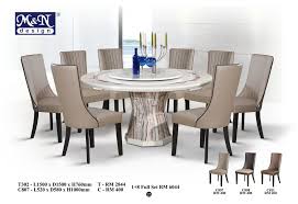 Practically versatile as it can be pushed against the wall if there is a limited space. Round Marble Dining Table Set T302 1 8 Full Set M N Furnitures