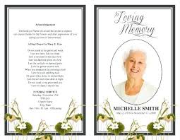 Funeral Pamphlet Template Funeral Leaflets Examples Memorial Service