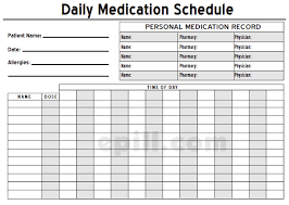 6 Medication Intake Schedule Templates Word Templates