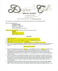 Event Planning Contract Samples Wedding Planner Contract Template