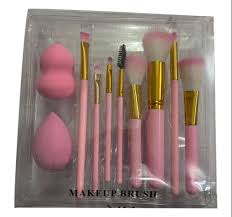 pink cosmetic makeup brush set