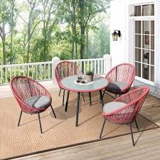 Swoosh Patio Seating Set 4 Chairs And 1
