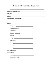 Church Event Budget Template Fundraising Form Flyer