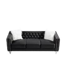Square Arm Polyester Rectangle Sofa Set