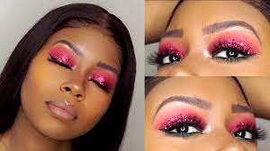 red glitter eyeshadow for black women