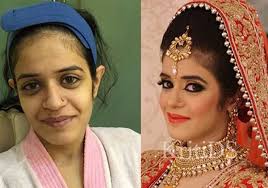 indian bridal before and after make up