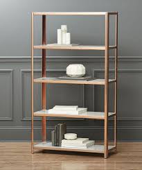 Marble And Rose Gold Bookcase Etagere