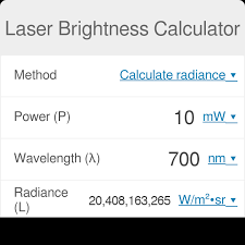 laser brightness calculator