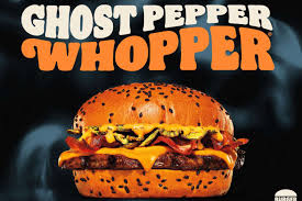 ghost pepper whopper with orange bun