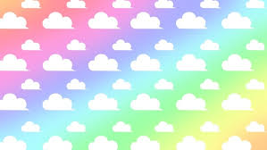 rainbow colored sky and white cloud pattern