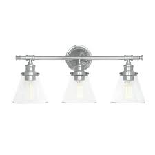 Globe Electric Parker 3 Light Chrome Vanity Light With Clear Glass Shades And Bath Set 4 Piece
