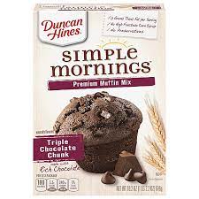 Duncan Hines Triple Chocolate Muffin Mix gambar png