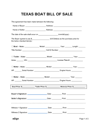 free texas bill of forms pdf word