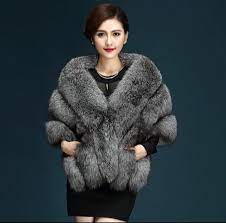 winter italian faux fur coat black