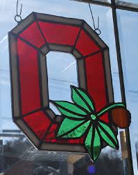 stained glass ohio state buckeye sun