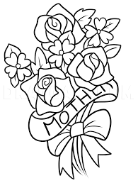 how to draw mothers day flowers step
