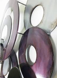 metal wall art purple linked circle