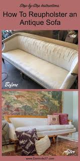 how to reupholster a wooden trim settee