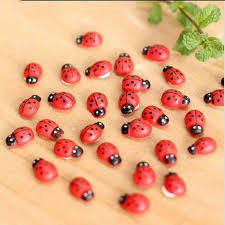 10x Mini Ladybug Beatles Garden