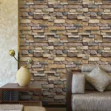 3d Stone Brick Wallpaper Pvc Wall