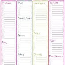 Grocery List Template Lists Budget For Concept Pretty Printable For