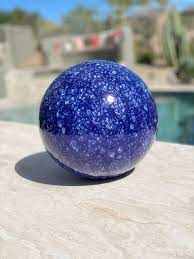 Large Ceramic Ball Cobalt Blue 9 Garden