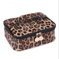 leopard print cosmetic bag large travel