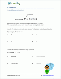Exponents Worksheets For Grade 5 K5