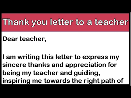 thank you letter to a teacher in
