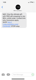 mac cosmetics text message marketing