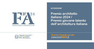 Premi "Architetto italiano" e "Giovane Talento dell'Architettura ...