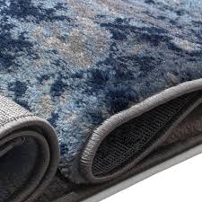 modern navy blue large rug soft hallway
