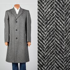 Details About Large 1970s Mens Wool Tweed Overcoat Vtg Aquascutum Herringbone Long Tall Coat