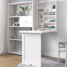 We really like this unit, needs to be placed against a wall or its not very sturdy but it looks great in the kids room. Buy Wall Mounted Desk Wall Mounted Folding Table White Desk With Storage Foldable Wood Convertible Table With Cabinet Or Shelf Floating Computer Desk Writing Table For Home Office Living Room Kitchen Online
