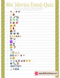 If youre an 80s kid youre. Free Printable 80s Movies Emoji Quiz