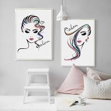 Beautiful Girl Hair Salon Canvas Art