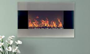 Stainless Steel Electric Fireplace W