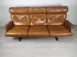 Vintage Scandinavian Leather Sofa For