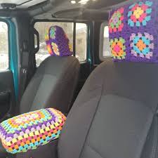 Granny Square Crochet Headrest Covers