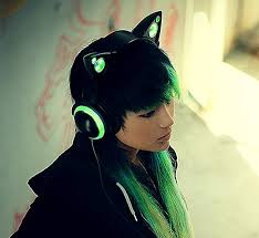 axent wear cat ear headphones