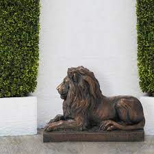 Mgo Lying Guardian Lion Garden Statue