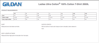 Gildan Cotton T Shirt Size Chart Coolmine Community School