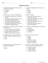 Chemistry 4 atomic structure study guide practice worksheet answers. Atomic Structure Grade 8 Free Printable Tests And Worksheets Helpteaching Com