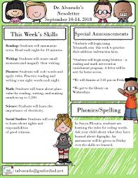 This Weeks Skills Phonics Spelling Special Announcements